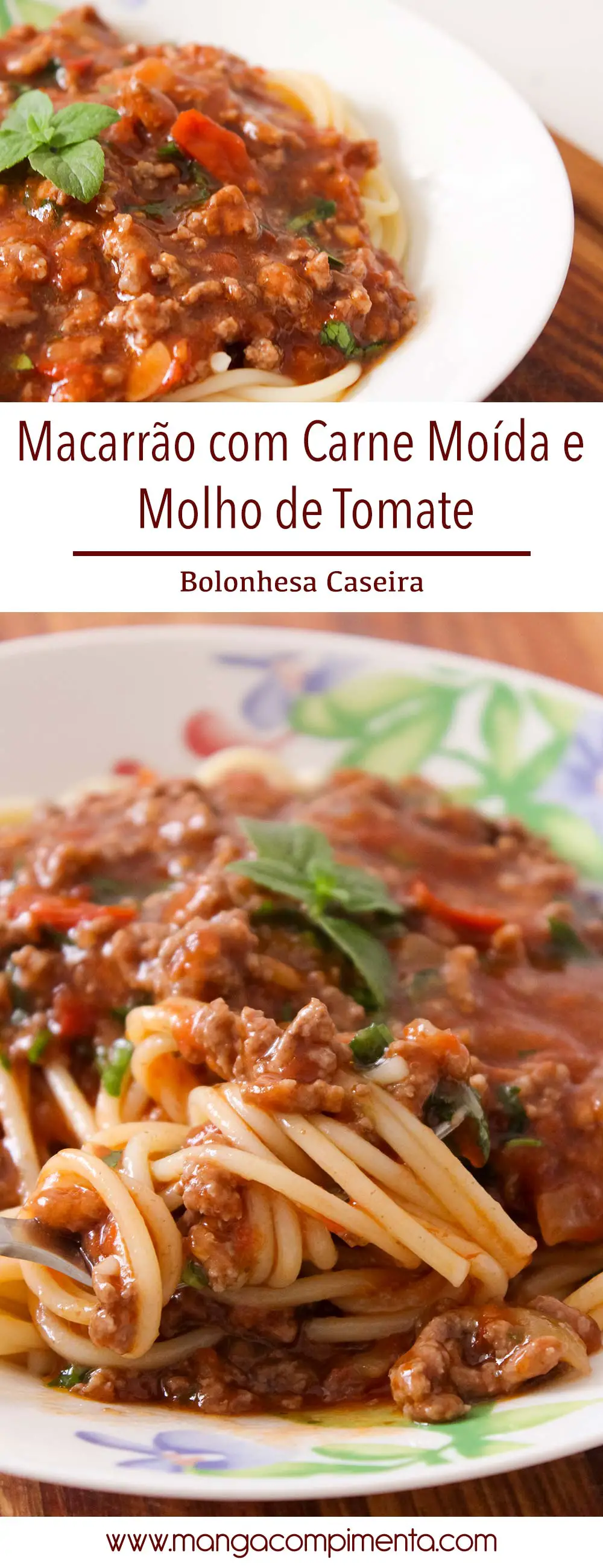 Macarrão com Carne Moída e Molho de Tomate | Bolonhesa Caseira