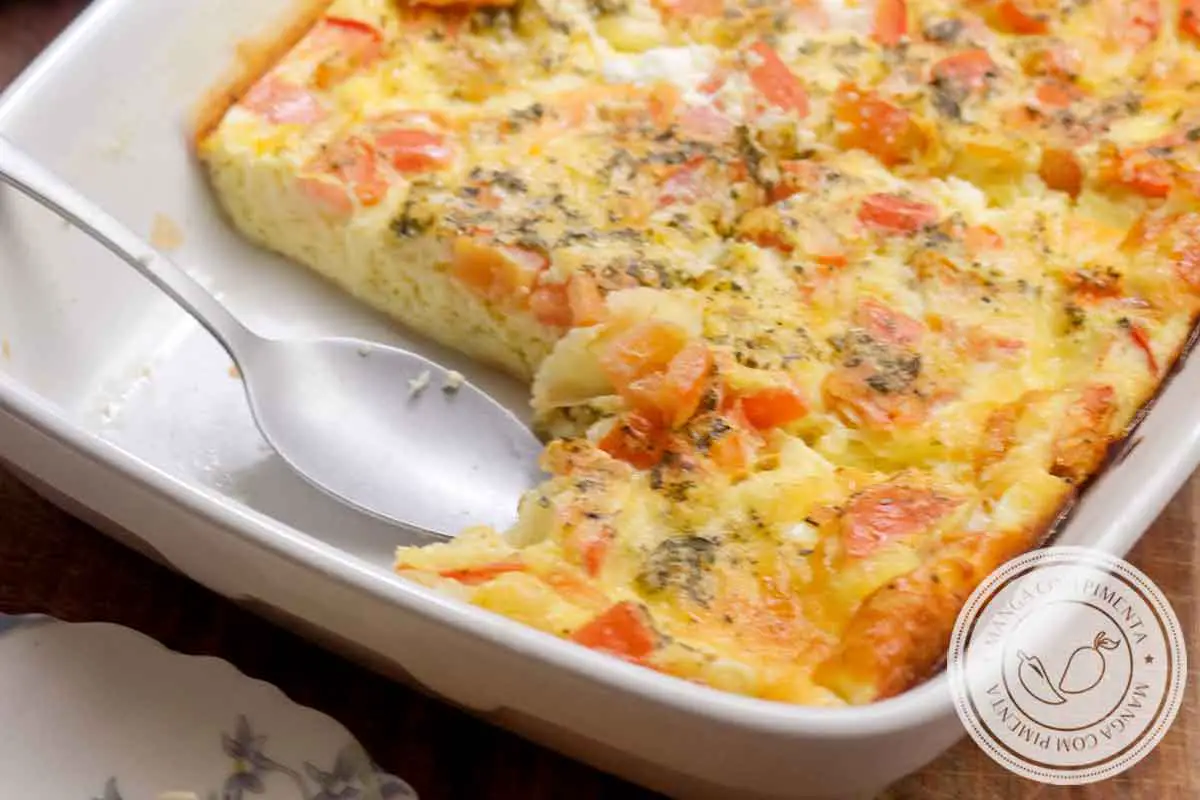 Receita de Omelete de Forno Recheado - para um almoço simples, rápido e nutritivo.