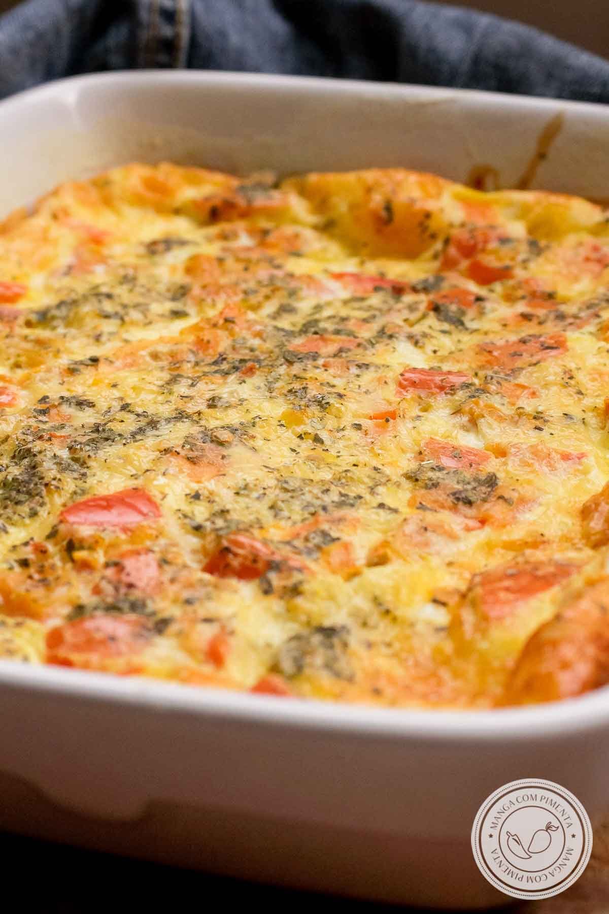 Receita de Omelete de Forno Recheado - para um almoço simples, rápido e nutritivo.