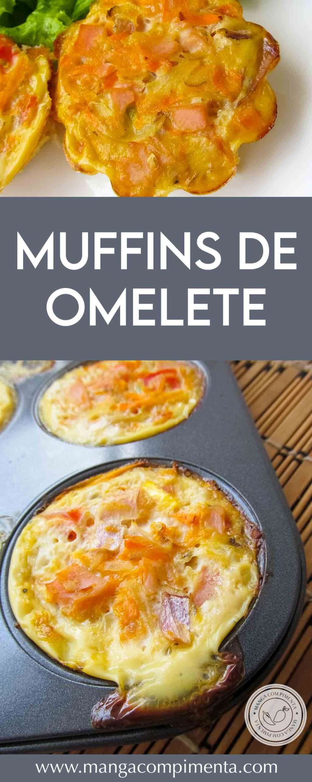 Receita de Muffins de Omelete - para lanchar ou petiscar durante o dia.