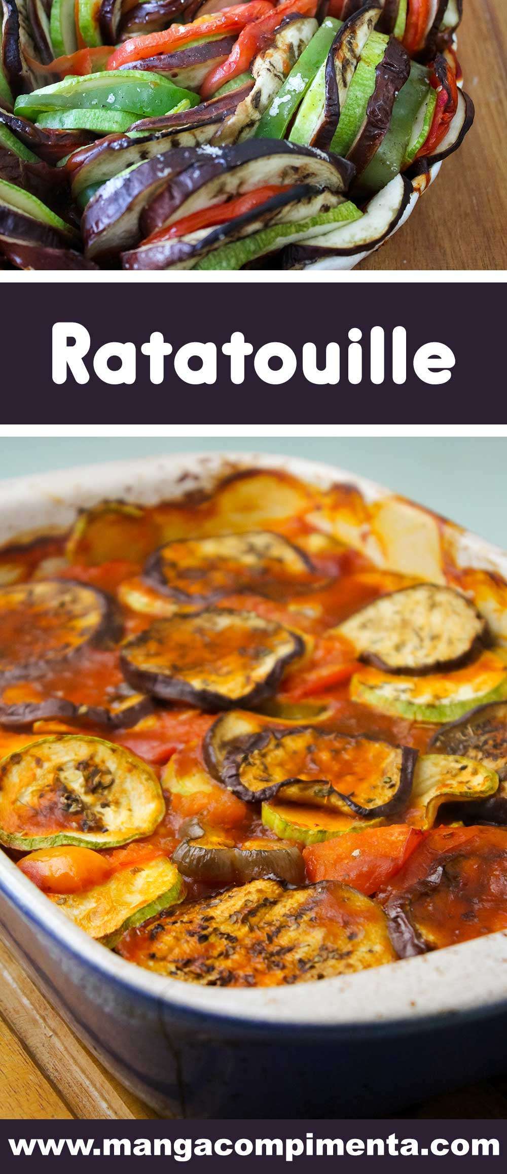 Receita de Ratatouille - um prato francês vegetariano que é muito fácil de fazer e delicioso de comer. 