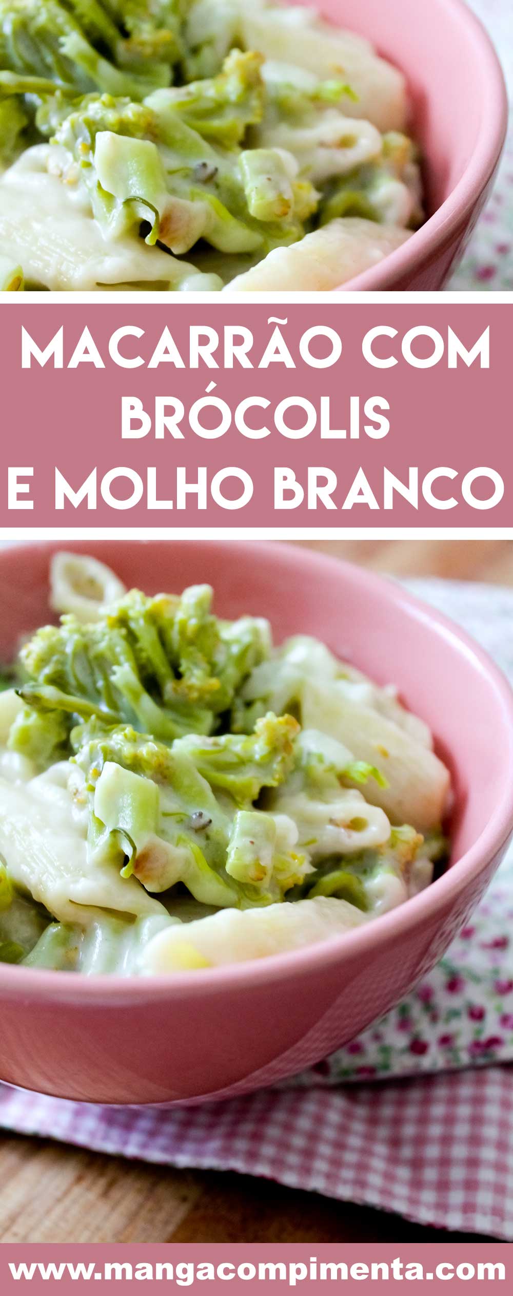 Receita de Macarrão com Brócolis e Molho Branco - um prato que te abraça e mata a fome!
