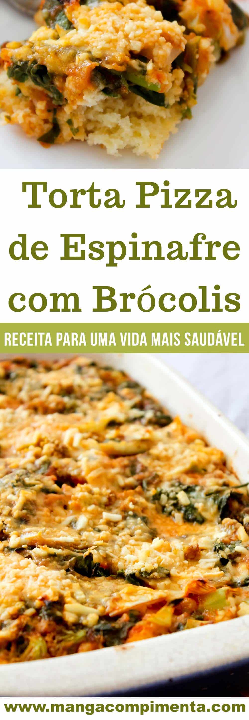 Torta Pizza de Espinafre com Brócolis - um prato delicioso para o lanche da tarde!