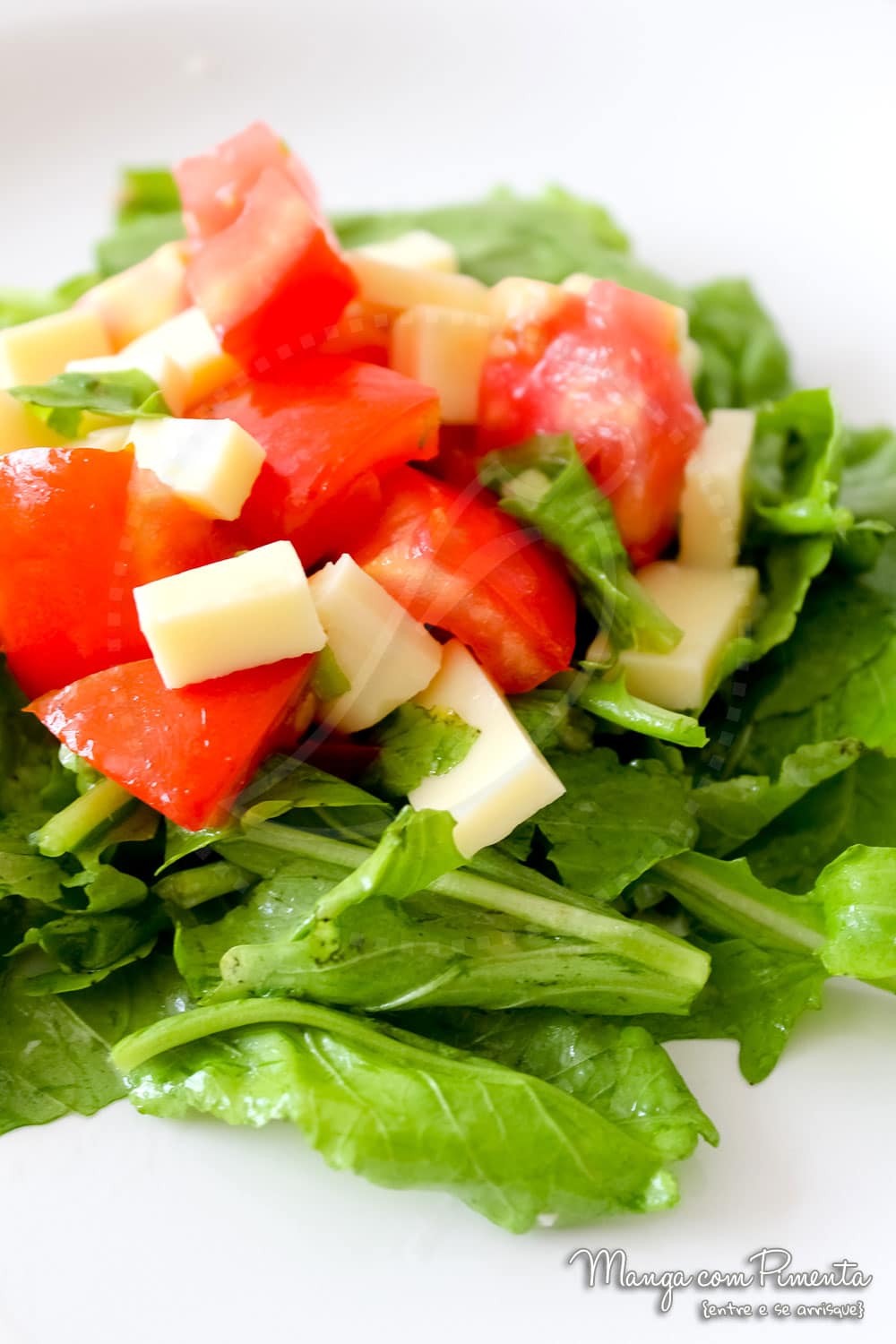Salada de Rúcula com Tomate e Queijo {Receitas do Bem}