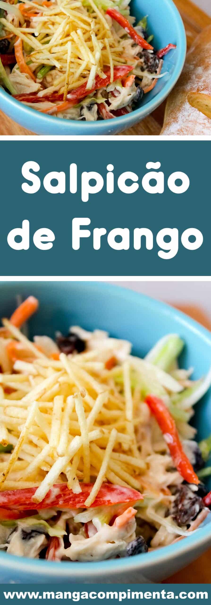 Receita de Salpicão de Frango - uma salada refrescante para a sua festa de Natal ou Ano Novo.