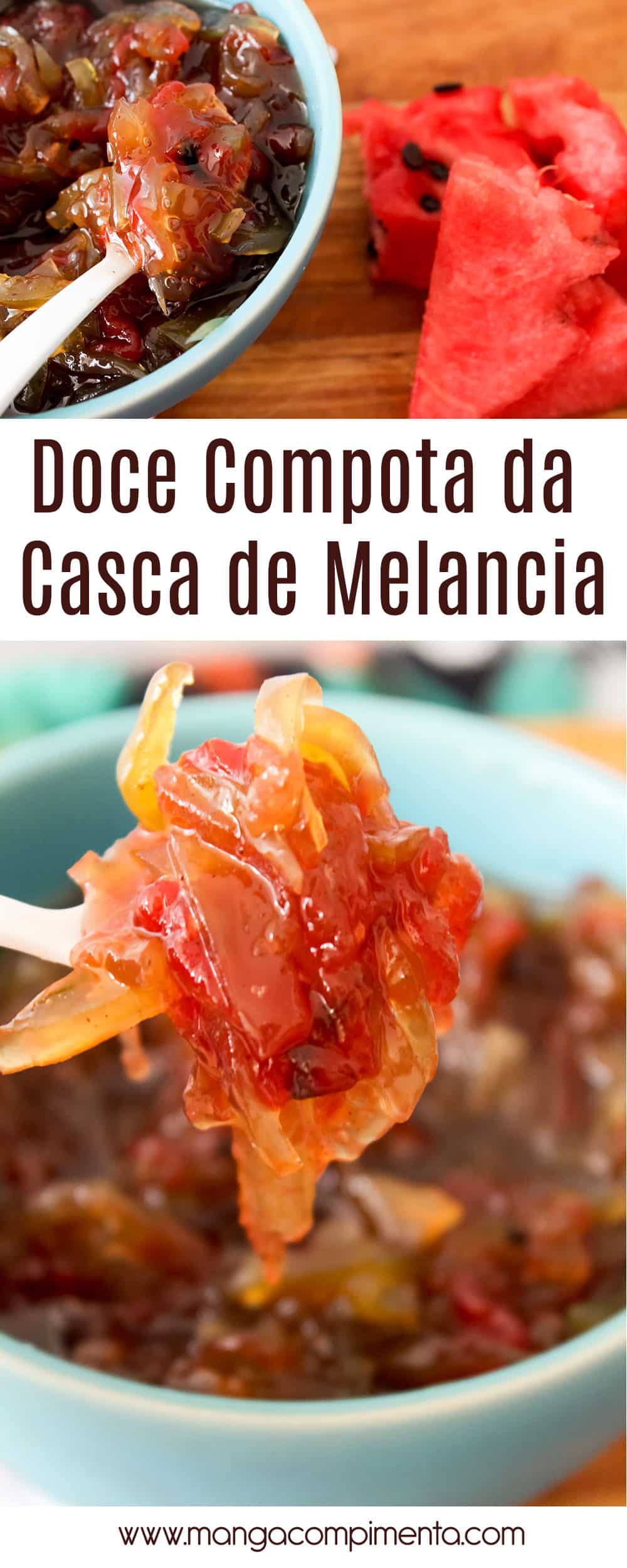 Receita de Doce Compota da Casca de Melancia - um doce caseiro delicioso para fazer no verão!