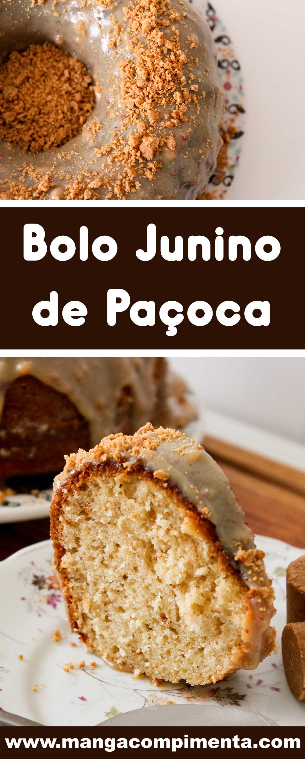 Receita de Bolo Junino de Paçoca - Para alegrar o arraial com esse bolo delicioso. 
