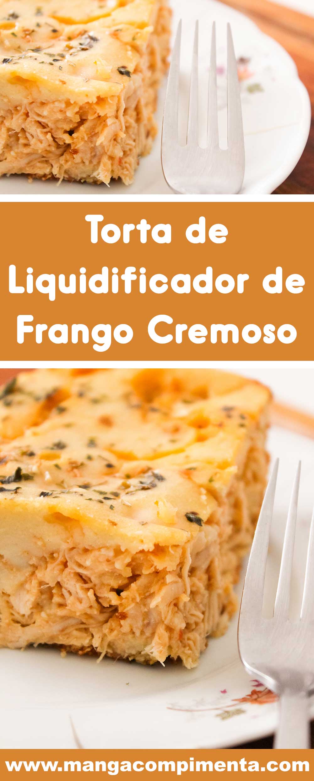 Receita de Torta de Liquidificador de Frango Cremoso - pode servir no almoço ou no lanche da tarde com as comadres.