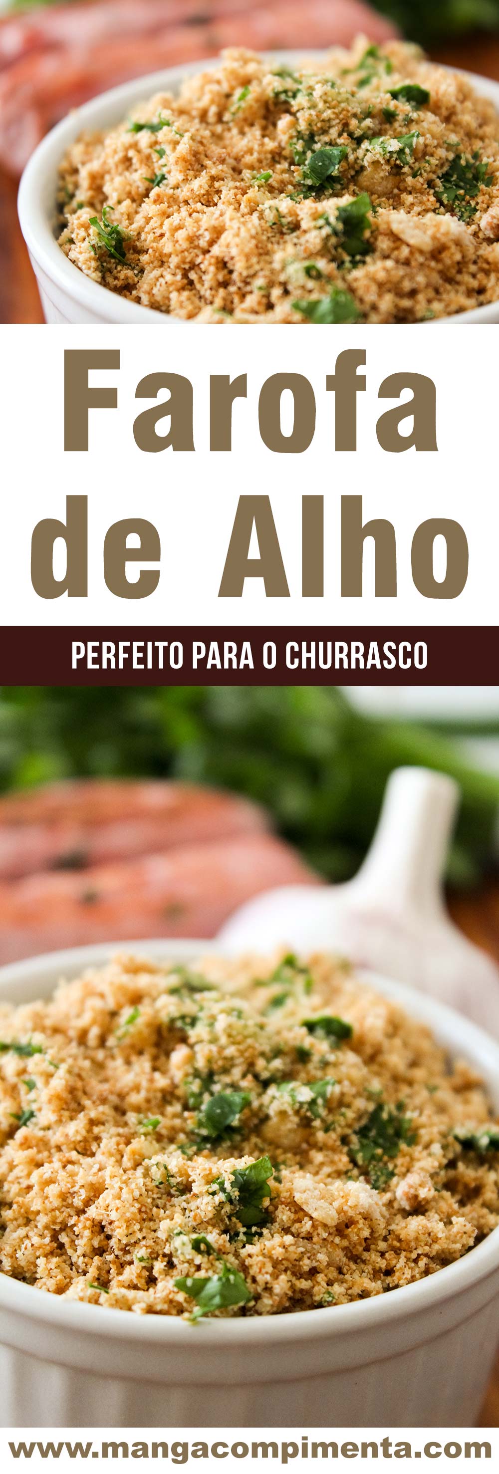Farofa de Alho - super fácil de fazer, perfeito para o churrasco ou frango assado do final de semana!