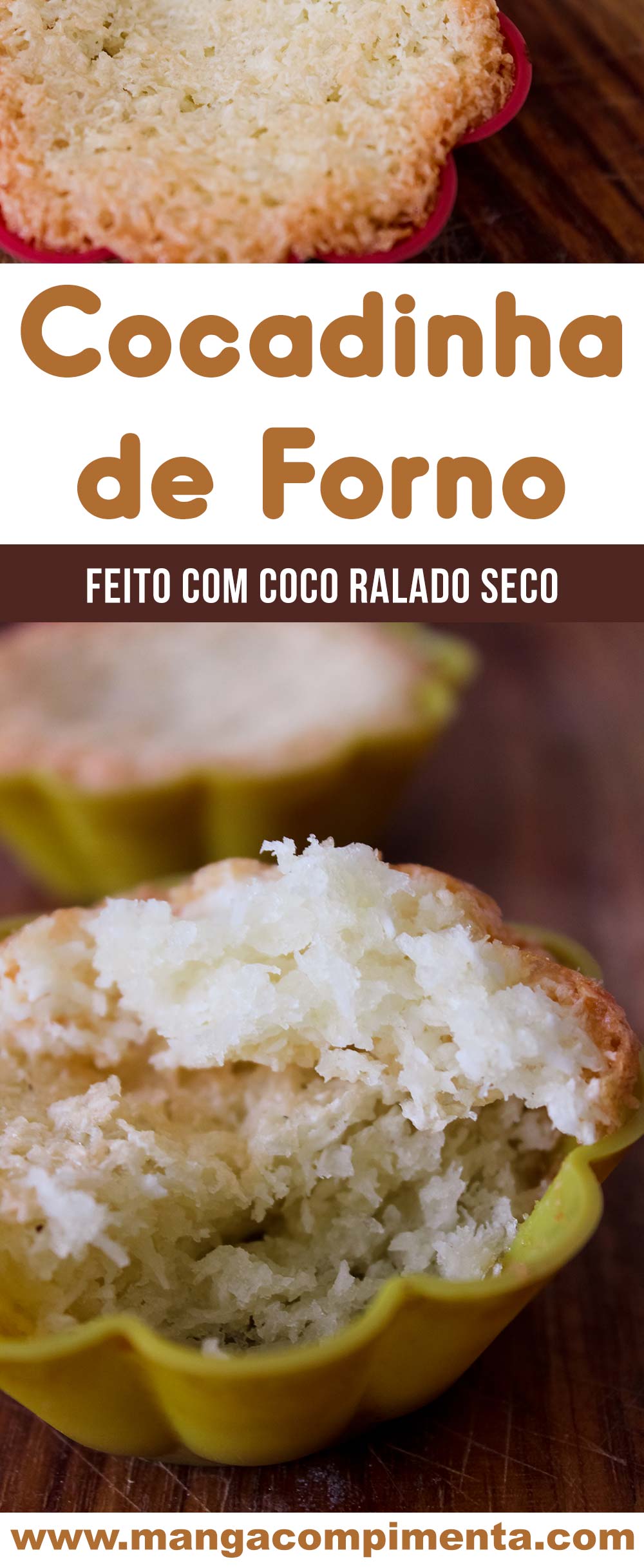 Cocadinha de Forno com Coco Ralado Seco - um docinho caseiro super fácil de fazer e delicioso de comer!