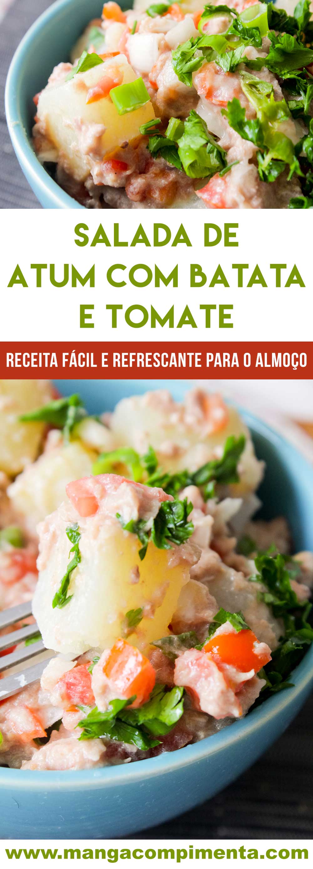 Receita de Salada de Atum com Batata e Tomate - um prato refrescante para o almoço ou jantar!