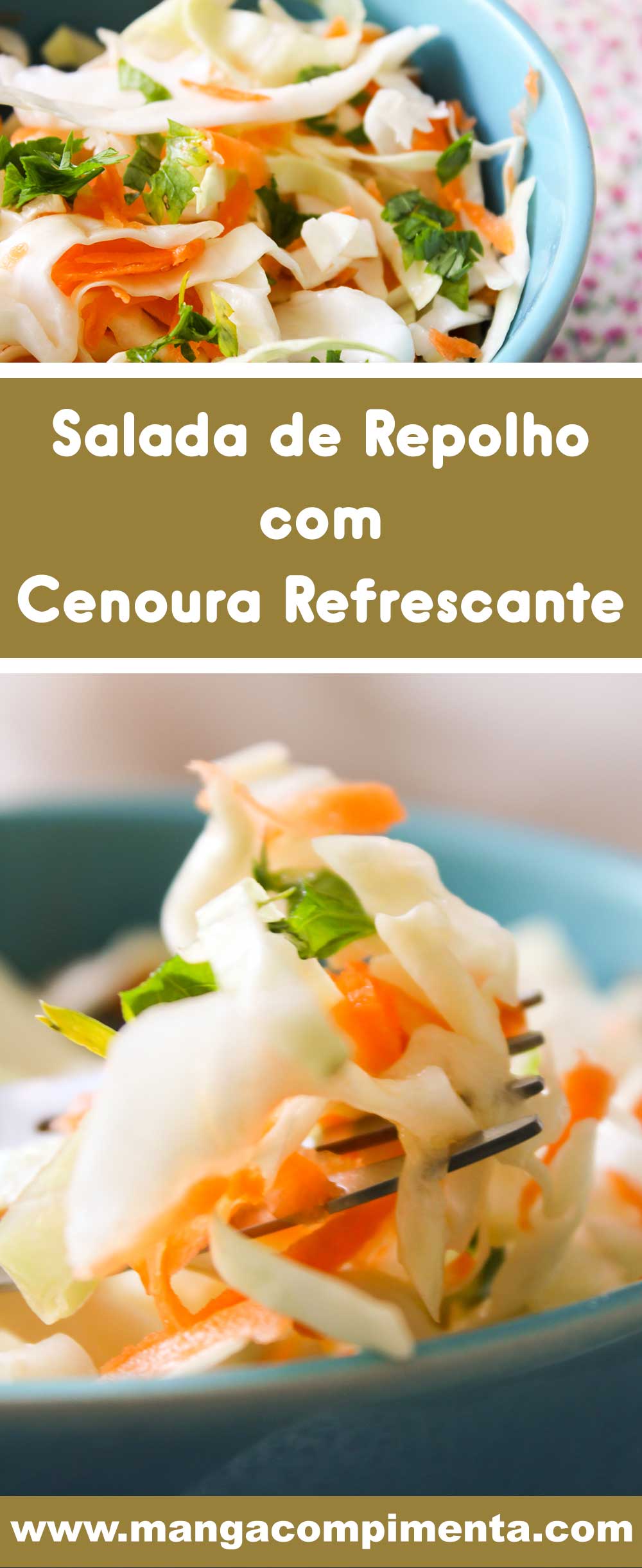 Receita de Salada de Repolho com Cenoura Refrescante - uma entrada deliciosa antes do prato principal.
