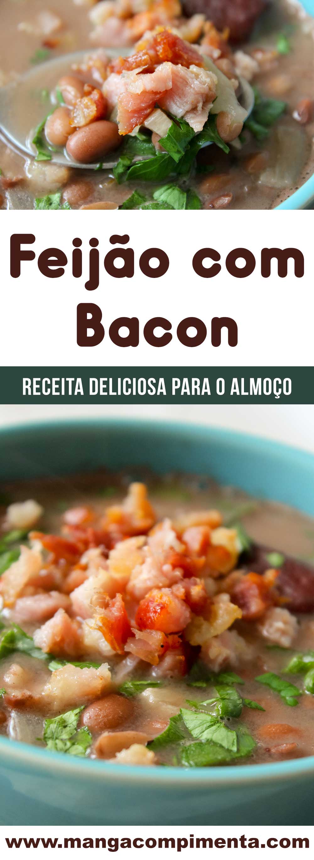 Receita de Feijão com Bacon - um prato para o dia a dia, cheio de sabor para as refeições da família!