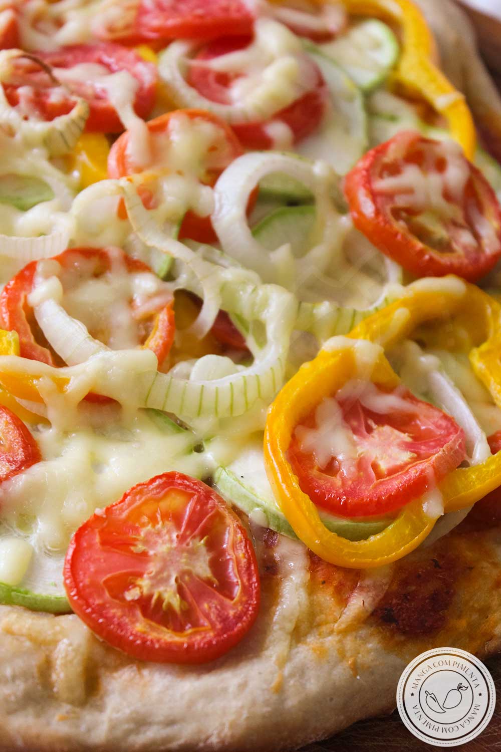 Receita Pizza de Abobrinha com Vegetais e Queijo - para o lanche do final da tarde!