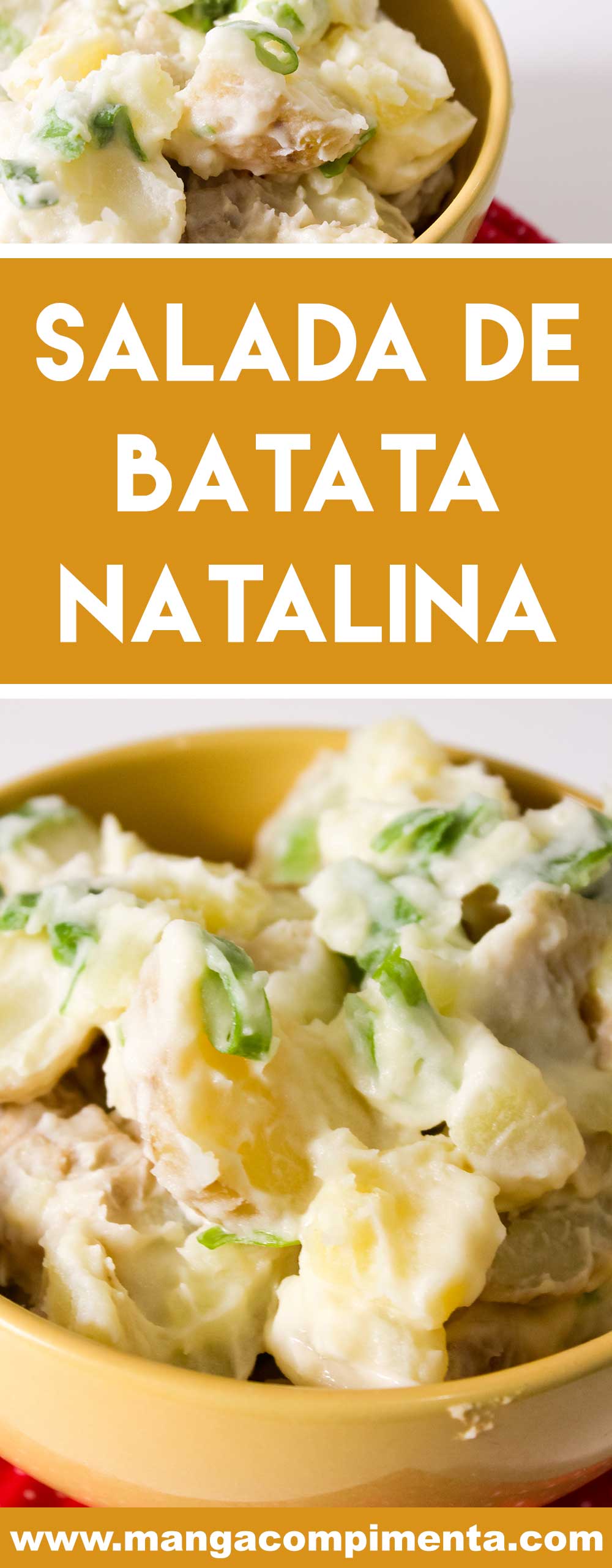 Receita de Salada de Batata Natalina - um prato barato e super fácil de fazer, prepare para os dias de festas!