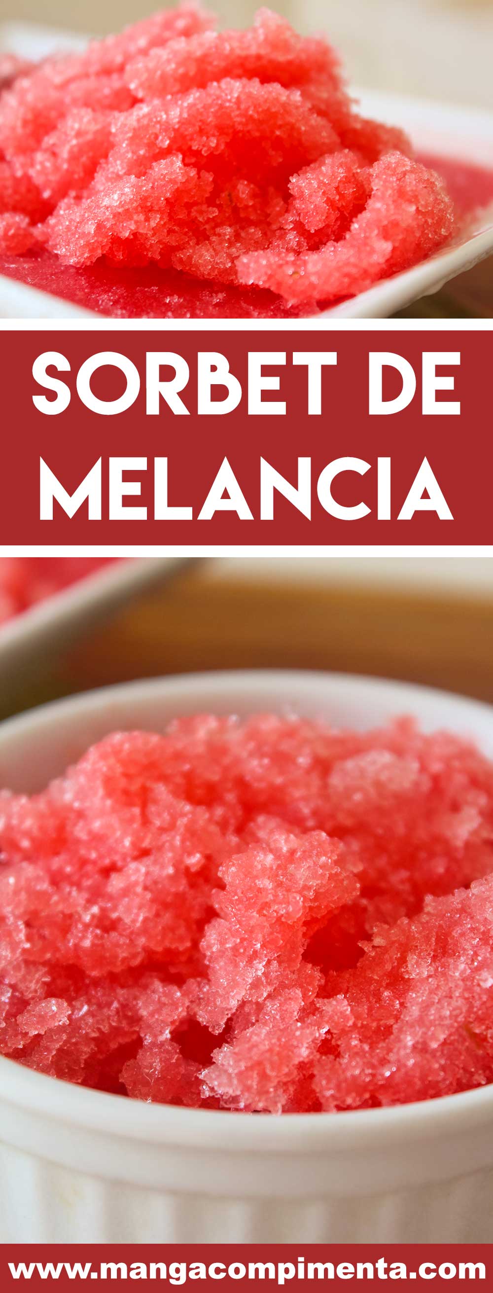 Sorbet de Melancia - uma sobremesa para refrescar em dias quentes de verão.