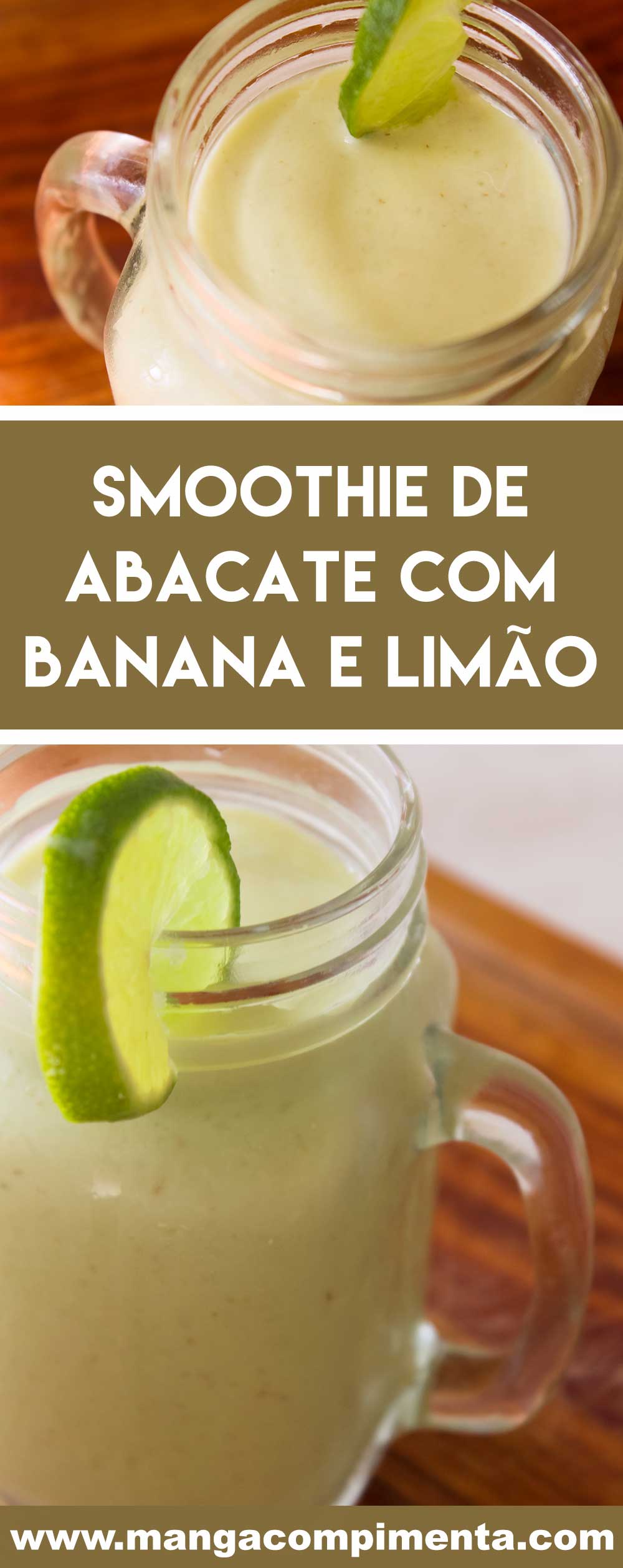 Receita de Smoothie de Abacate com Banana e Limão - uma bebida geladinha e nutritiva para começar o dia!