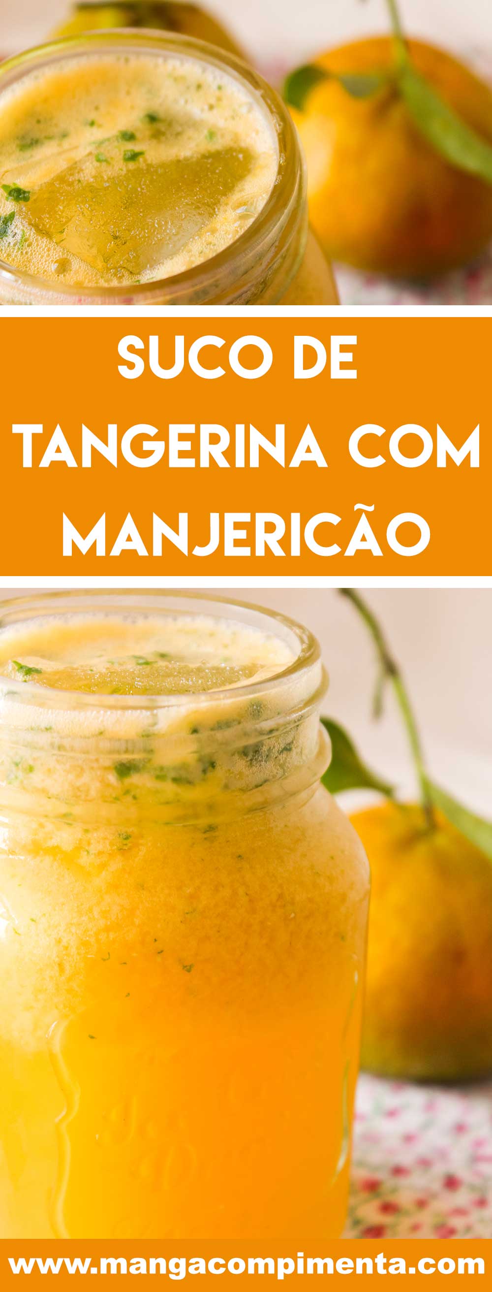 Receita de Suco de Tangerina com Manjericão - uma bebida deliciosa e nutritiva para o dia a dia.