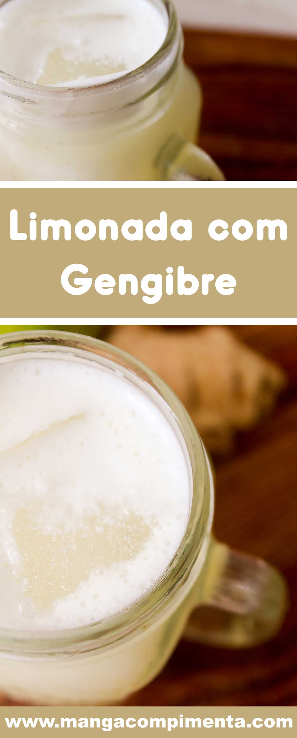 Receita de Limonada com Gengibre - uma bebida refrescante, além de ajudar a manter a saúde e evitar resfriado.