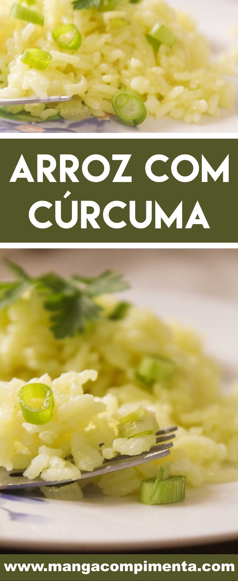 Receita de Arroz com Cúrcuma (açafrão-da-terra) - um prato delicioso e nutritivo para o almoço ou jantar da semana!