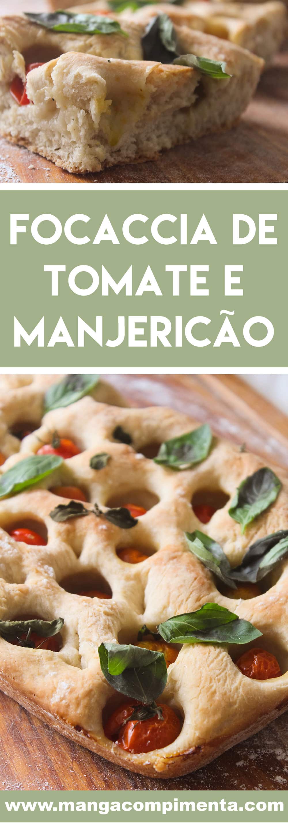 Receita de Focaccia de Tomate e Manjericão - um lanche delicioso para toda a família!