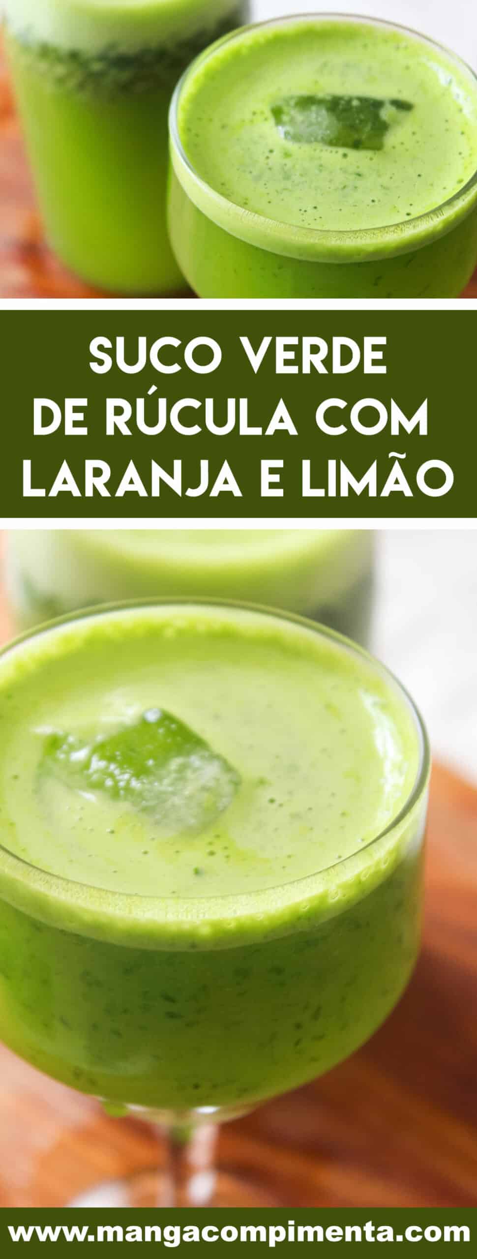 Receita de Suco Verde de Rúcula com Laranja e Limão - uma bebida nutritiva para começar bem o dia!