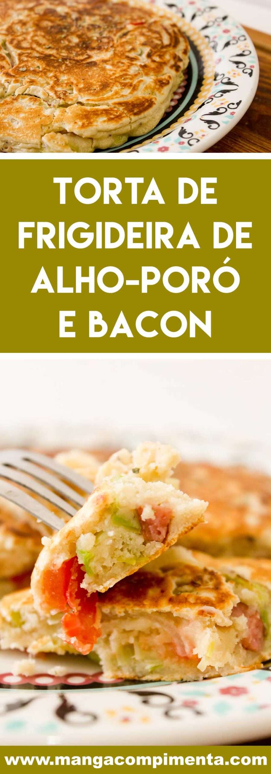 Receita de Torta de Frigideira de Alho-poró e Bacon - prepare um prato rápido e gostoso para o almoço da semana!