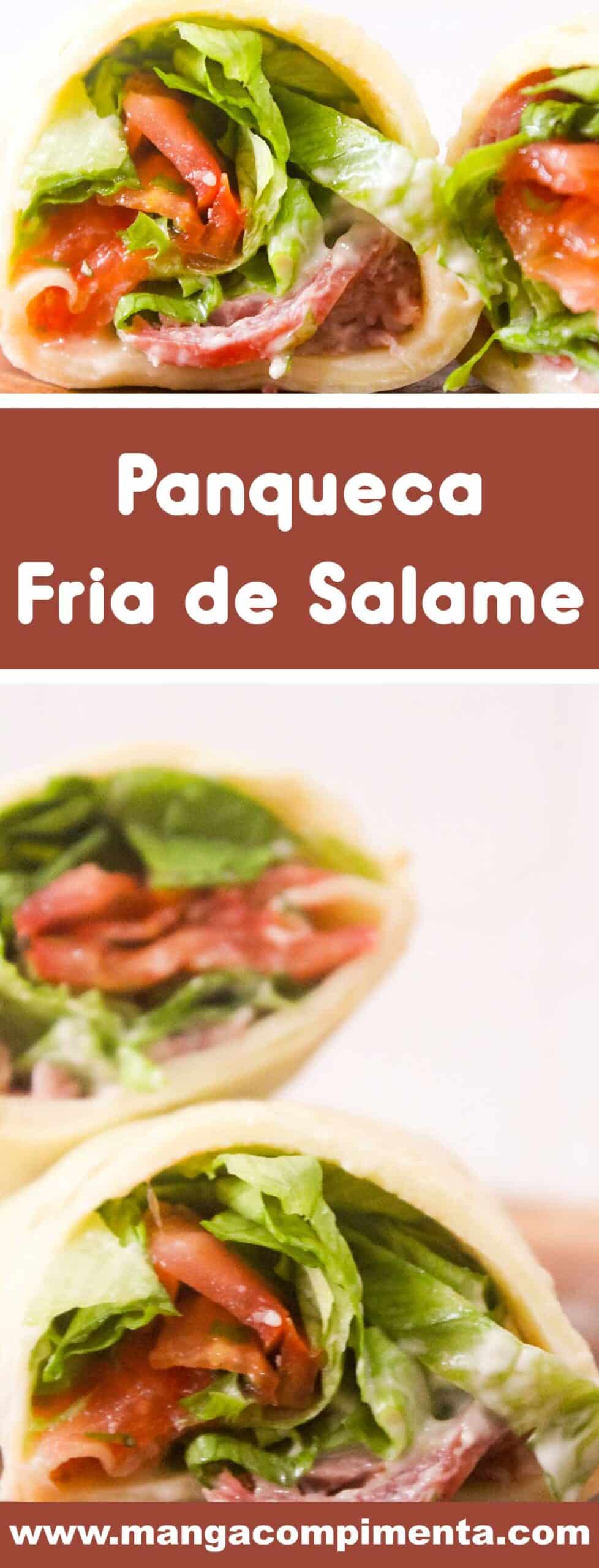 Receita de Panqueca Fria de Salame com Salada - lanche delicioso em dias quentes de verão. 
