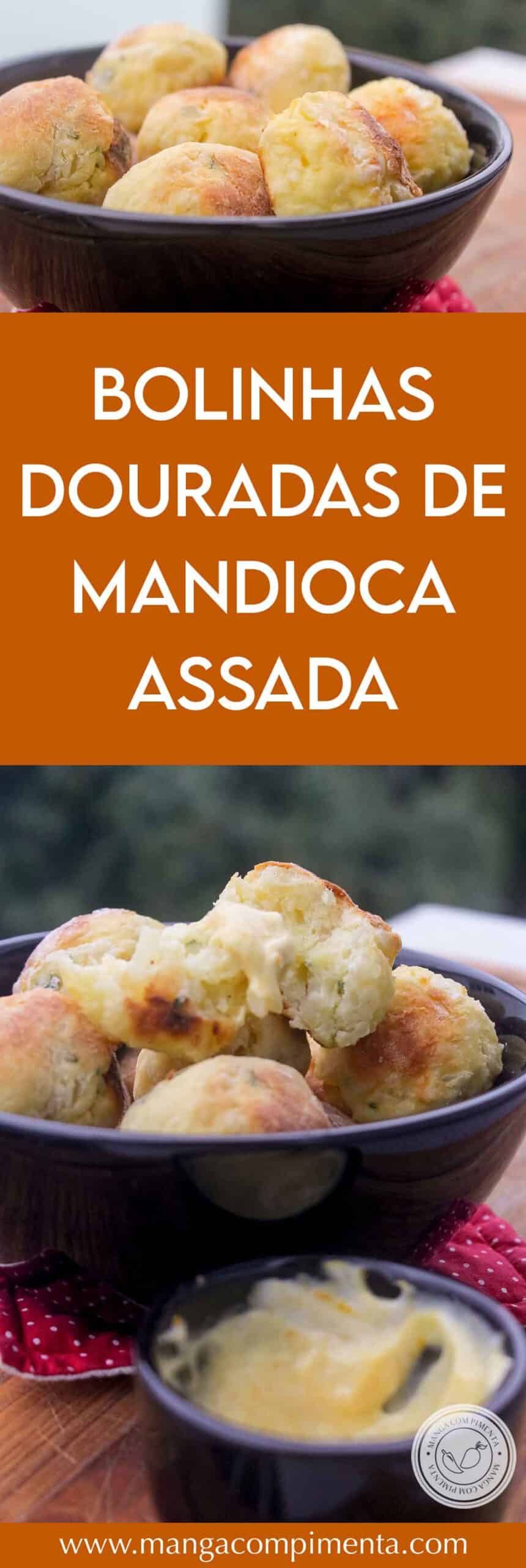 Receita de Bolinhas Douradas de Mandioca Assada - um petisco que não é frito, perfeito para petiscar ou servir junto com uma refeição leve.