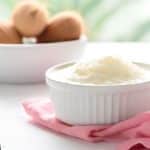 falso arroz doce low carb feito com coco ralado