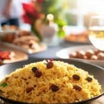 arroz aqmarelo com curcuma e passas