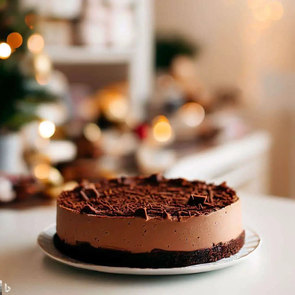 cheesecake de chocolate para as festas de fim de ano
