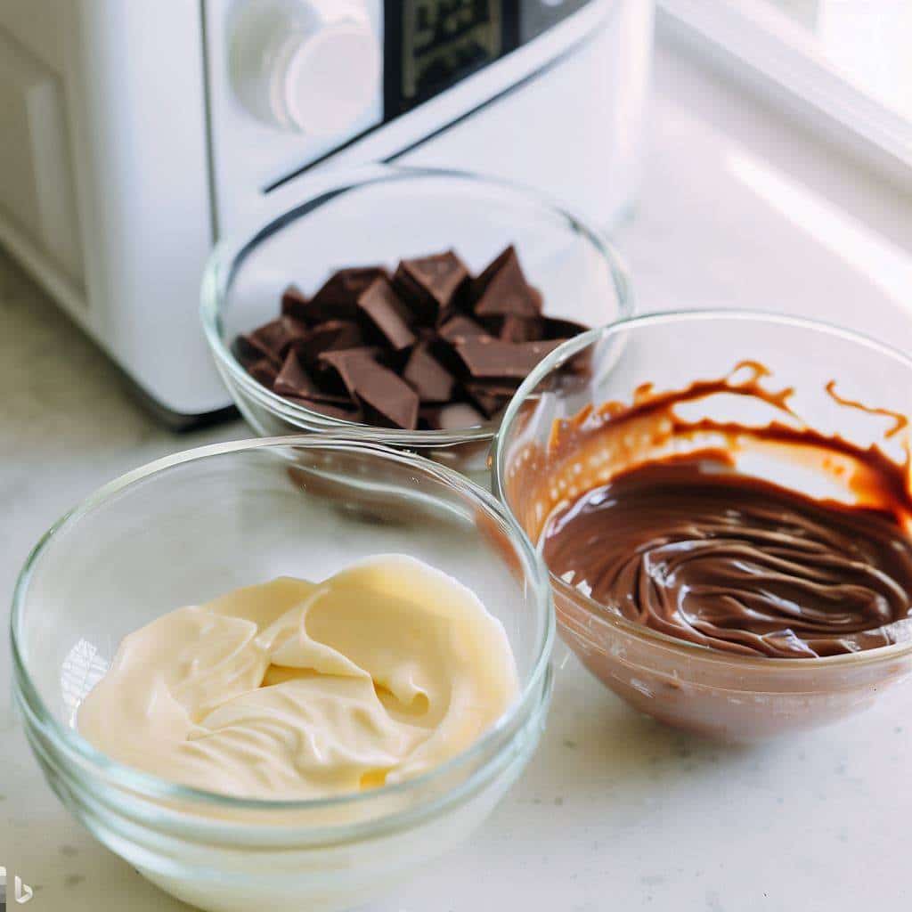 Chocolate derretido no microondas